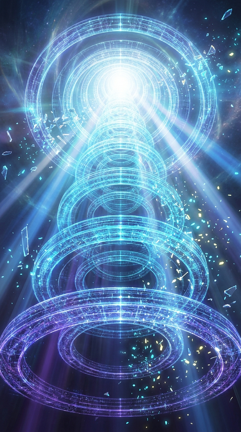 Towering portrait composition of an