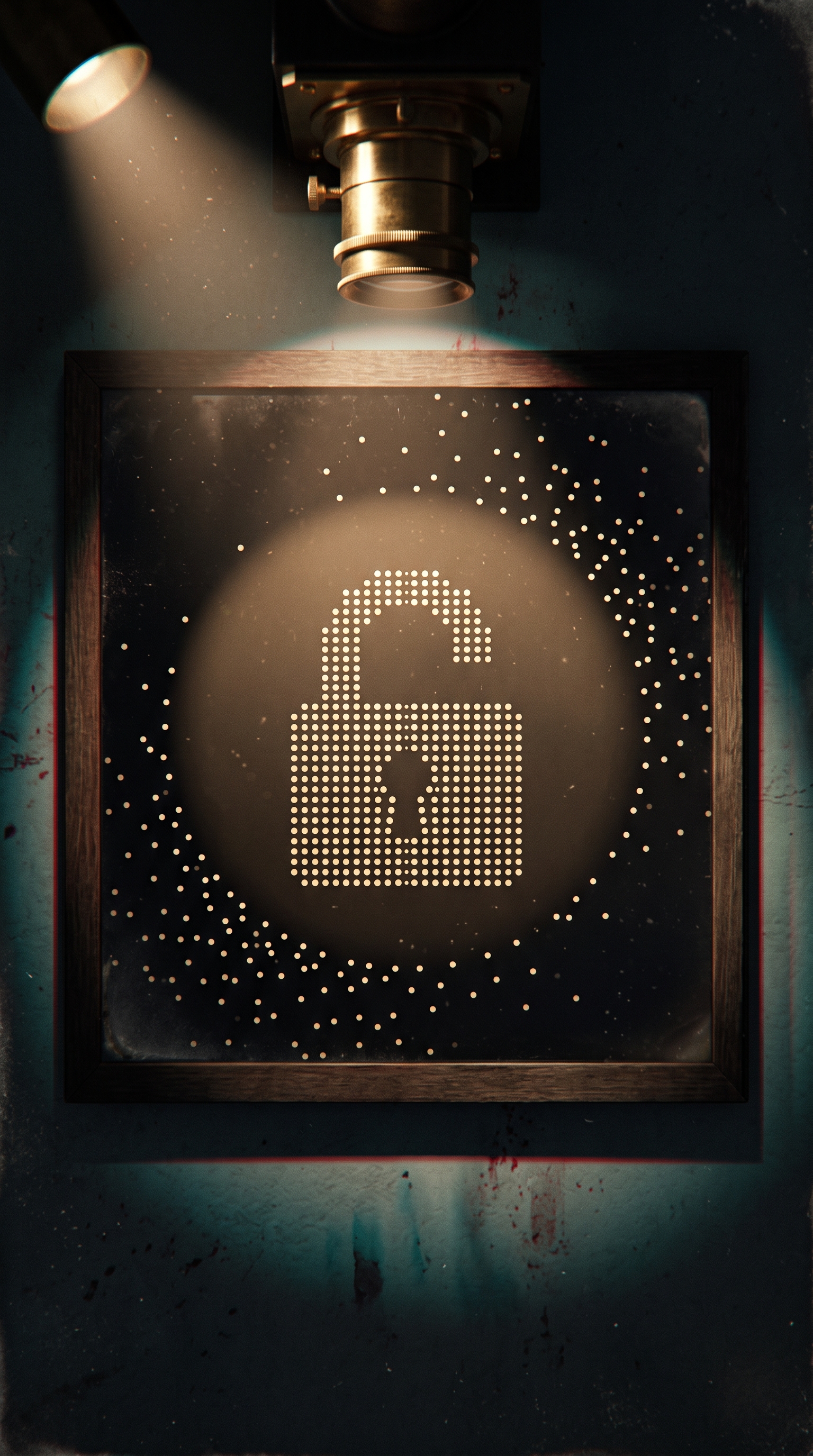 Magic-lantern glass slide of an anti-machine typeface caught…