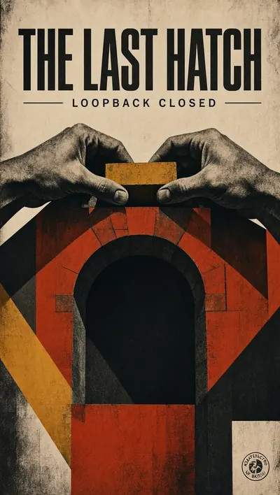 Soviet constructivist poster depicting a monumental pair of…