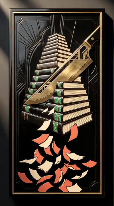 Art Deco lacquer-panel relief in shallow carved dimension: a…
