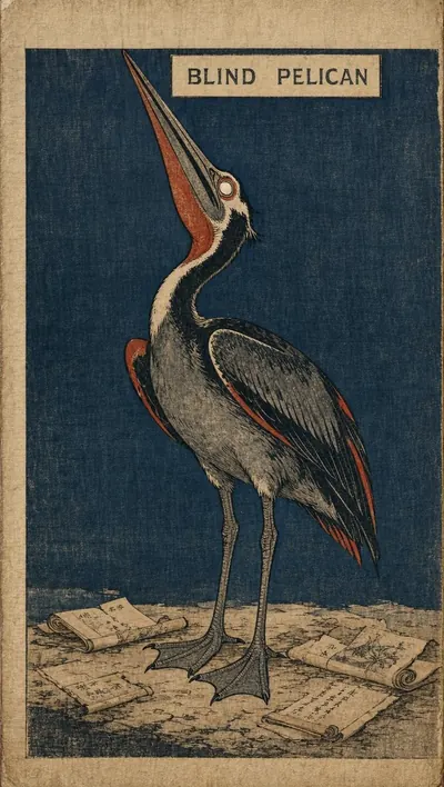 Edo-period hashira-e woodblock print depicting a giant pelic…