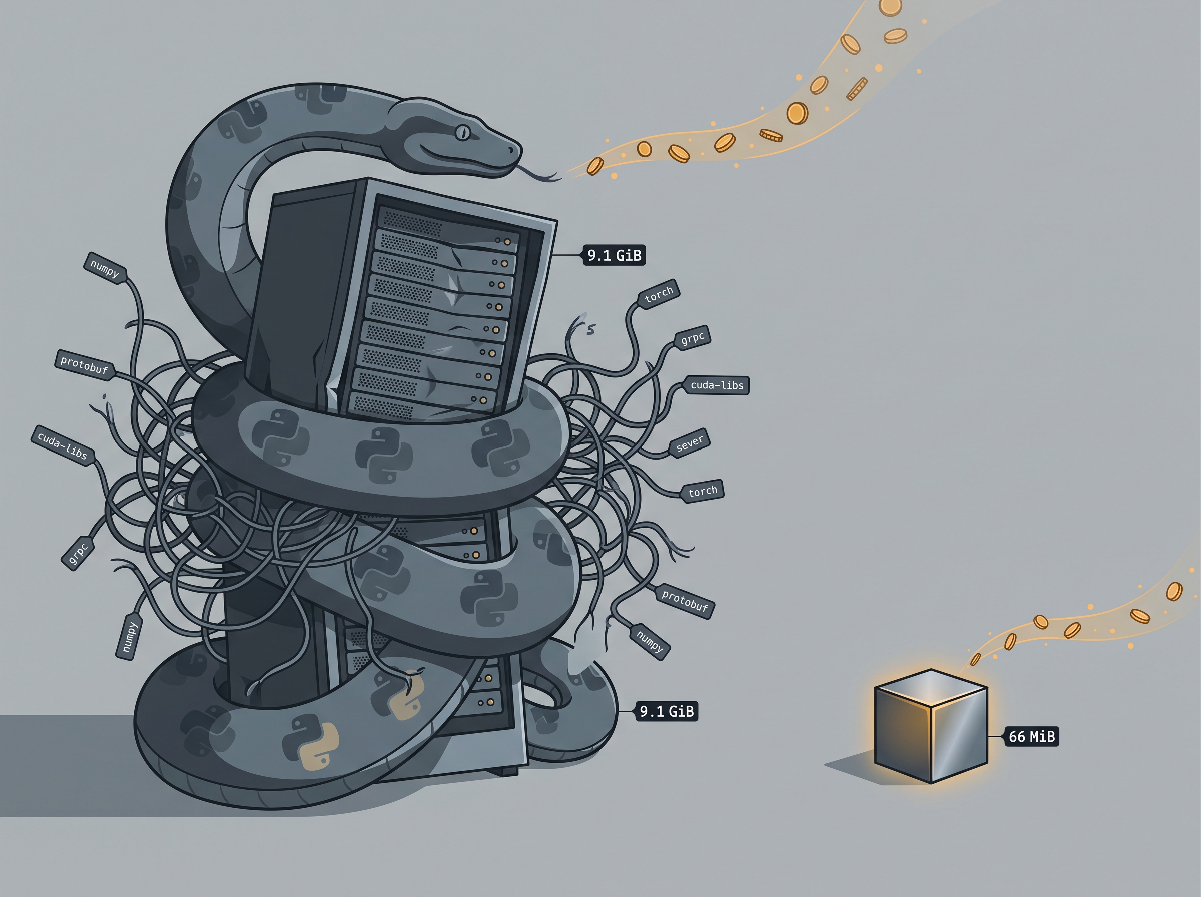 Lead illustration for The 140x Shrink: When Python's AI Inference Tax Became Optional