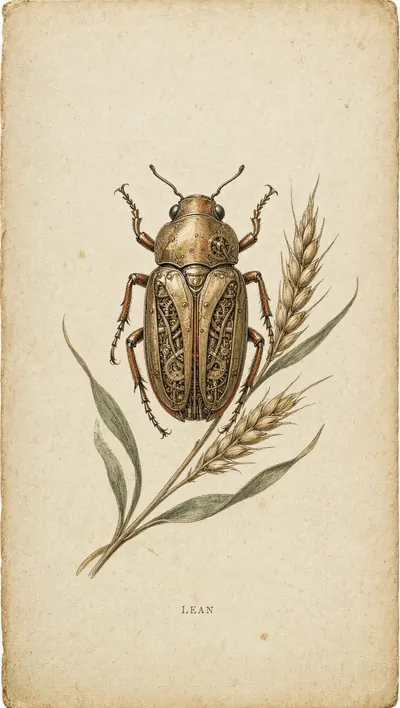 Victorian natural-history plate of a lean, beetle-like mecha…