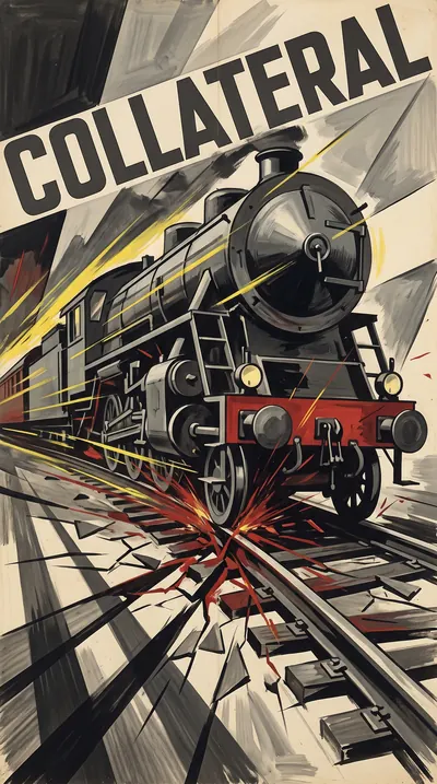 Italian Futurist poster depicting a towering mechanical loco…
