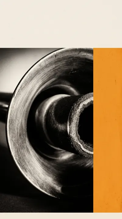 Late-1950s jazz album cover of a muted trumpet bell in extre…