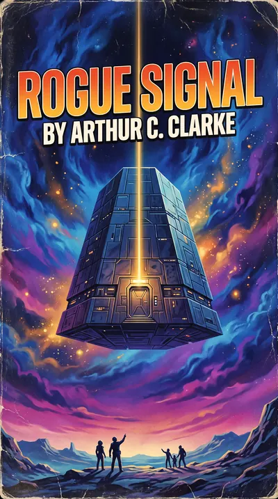 1970s sci-fi paperback cover illustrating a colossal geometr…