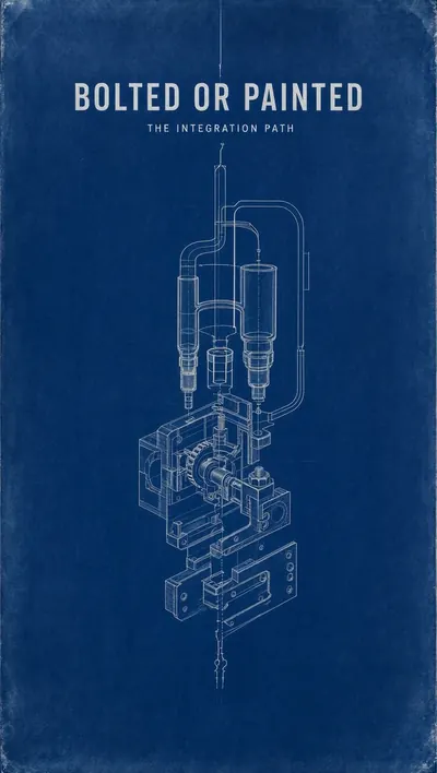 Cyanotype architectural blueprint of an exploded technical c…