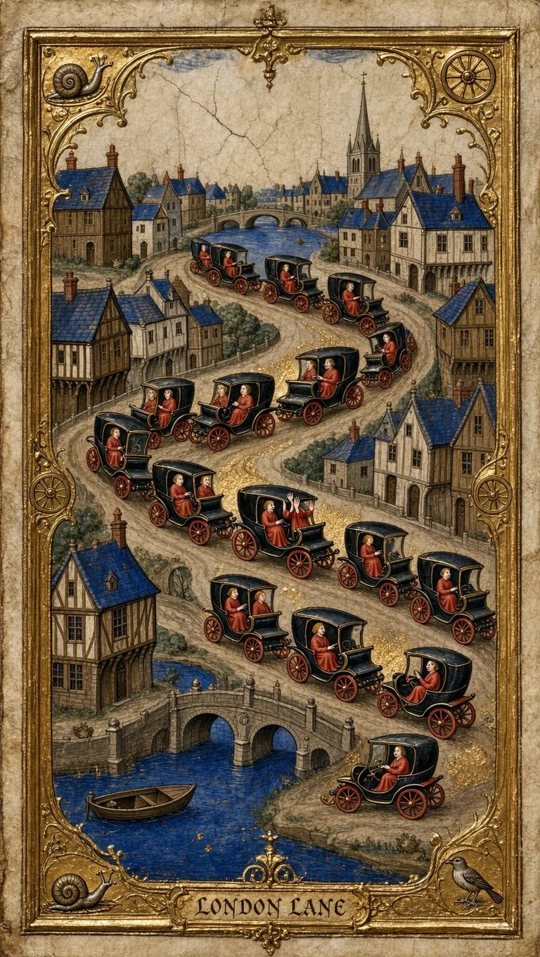 Medieval illuminated-manuscript miniature depicting fifteen…