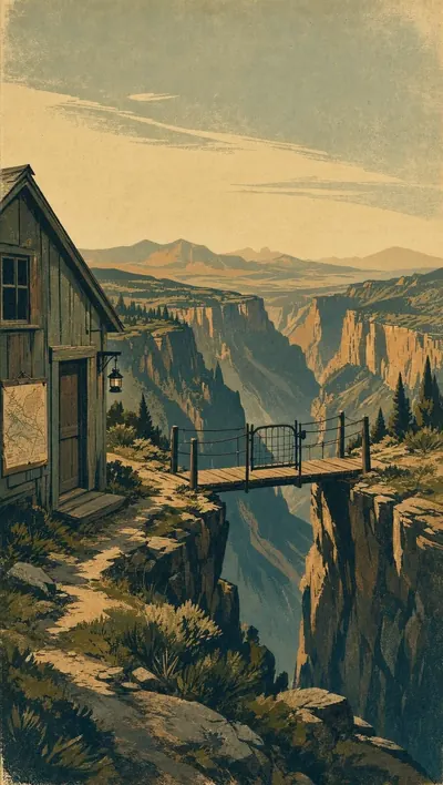 WPA national-park travel poster depicting a remote ranger ca…