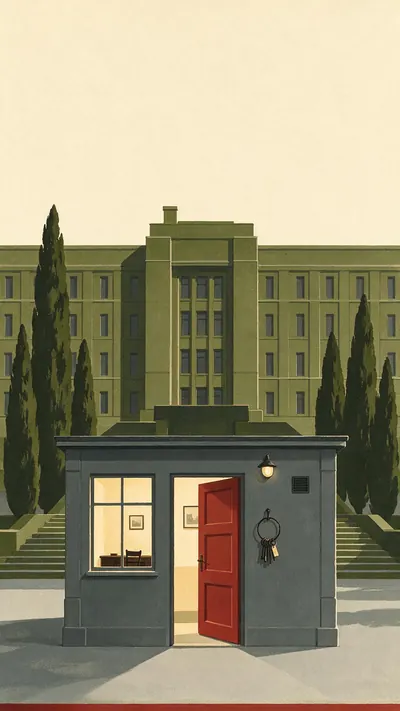 British post-war public-information poster in flat painted s…