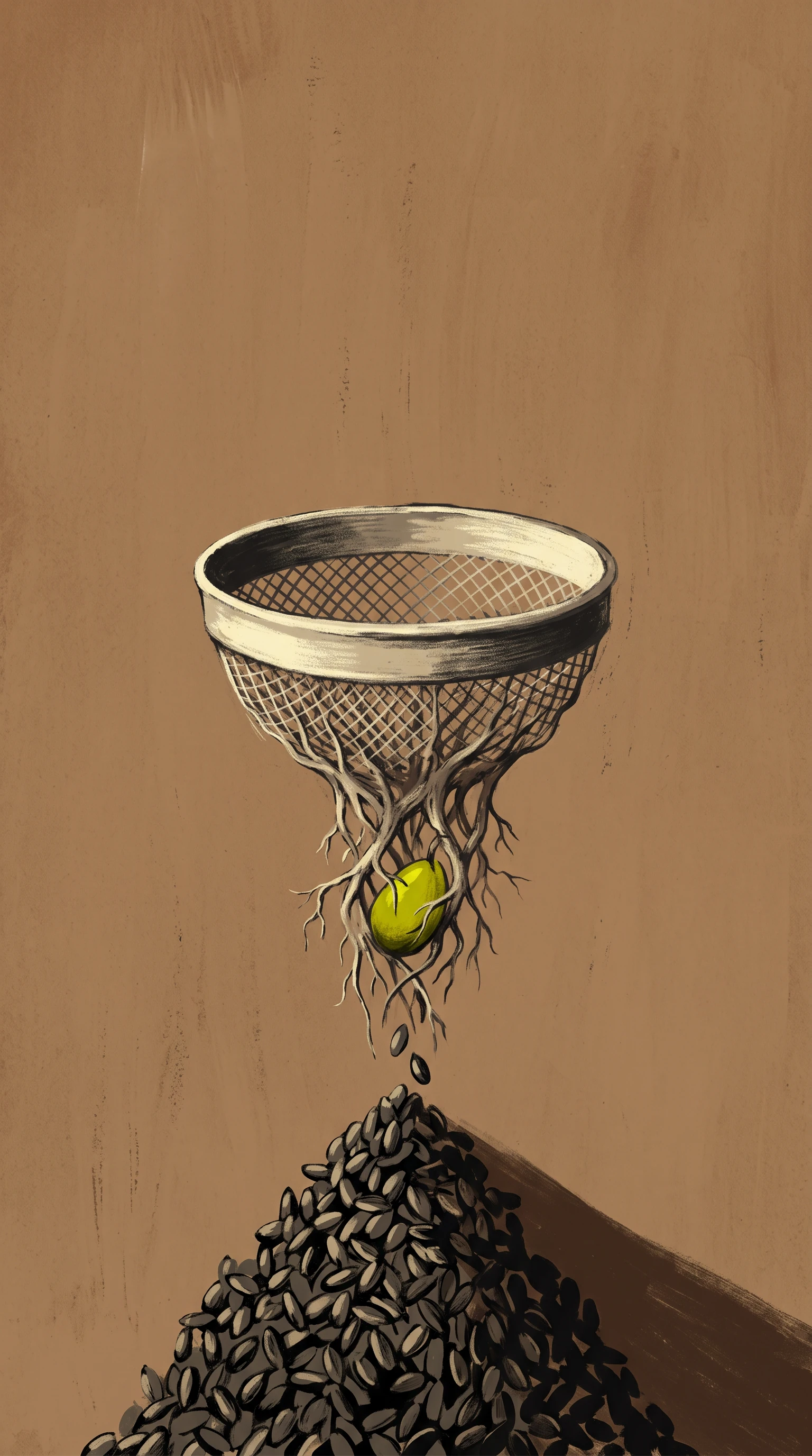 Polish poster school depiction of an enormous gardener’s sie…